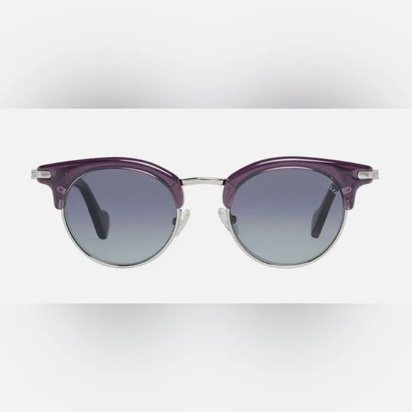 Moncler Unisex Purple Metal Round Sunglasses - Picture 5 of 5